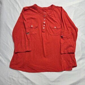 Marie Claire Organic Cotton Utility Henley Top XL